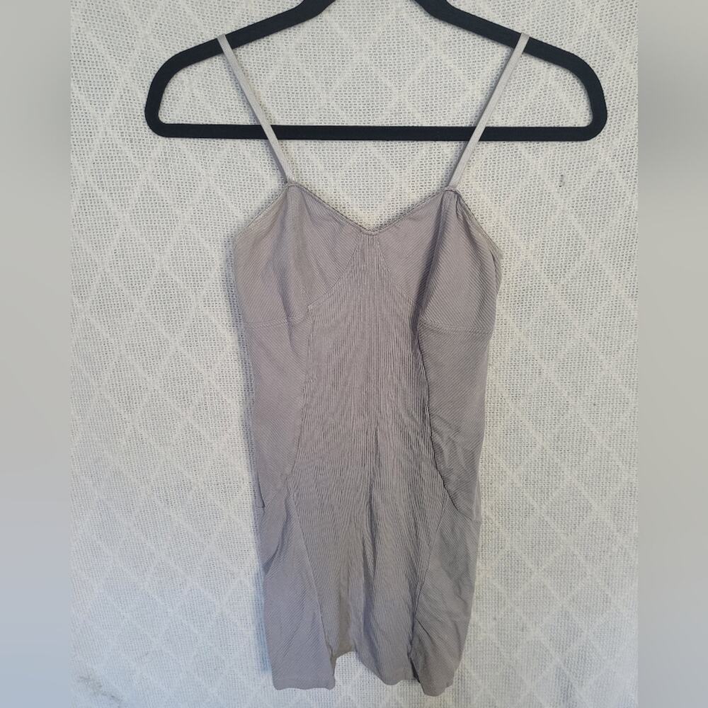 Intimately Free People Gray Slip Dress – Spaghetti Strap Lounge Mini Layering